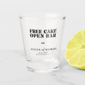 Moderne lustige offene Bar Hochzeit retten das Dat Schnapsglas (Vorderseite)