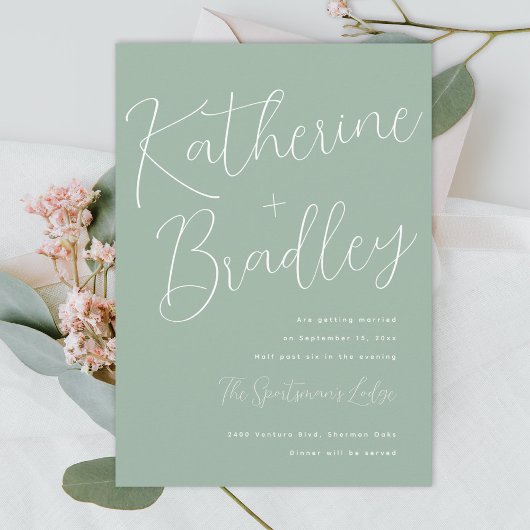 Moderne lustige Paare benennen eigene Farben Hochz Einladung