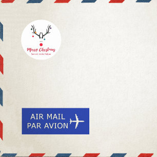 Moderne lustige Santas-Helferrinder auf Weiß Runder Aufkleber