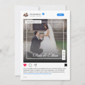 Moderne, lustige Social Media Hochzeit Einladung (Vorderseite)