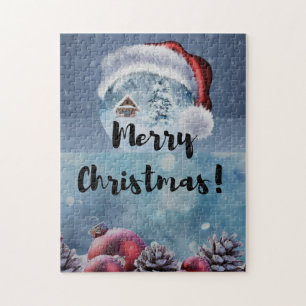 Moderne lustige süße Weihnachtsrentier Puzzle