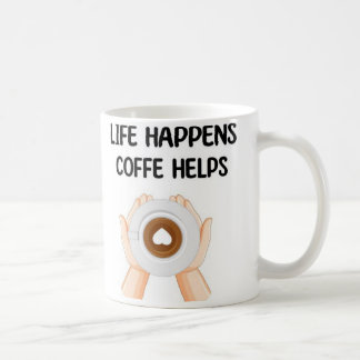 Moderne lustige trendige Typografie Das Leben pass Kaffeetasse