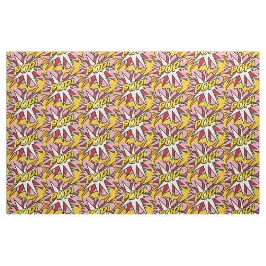 Moderne lustige typografische Comic-POP-Pattern Stoff (Fat Quarter (45,7 x 55,9 cm))