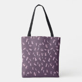 Moderne lustige Wasserfarbe Pflaumenrosa Buchstabe Tasche (Rückseite)