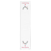 Moderne, lustige Weihnachtsrinder auf Weiß Kurzer Tischläufer (Vorderseite)