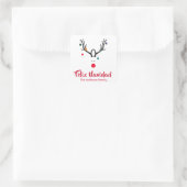 Moderne, lustige Weihnachtsrinder auf Weiß Quadratischer Aufkleber (Tasche)