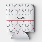Moderne, lustige Weihnachtsrinder weiß elegant Dosenkühler (Rückseite)
