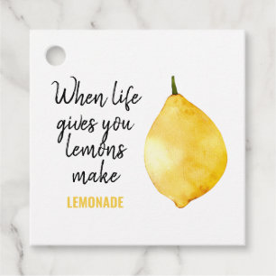 Moderne lustige zitronengelbe Zitate Geschenkanhänger