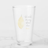 Moderne lustige zitronengelbe Zitate Glas (Rückseite)