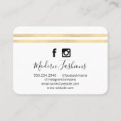 Moderne Lux Streifen Visitenkarte (Rückseite)