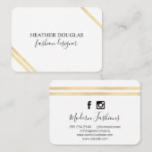 Moderne Lux Streifen Visitenkarte (Vorne/Hinten)