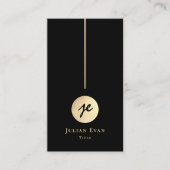 Moderne Luxe Black & Gold Monogram Social Media Visitenkarte (Vorderseite)