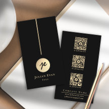 Moderne Luxe Black & Gold Monogram Social Media