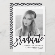 Moderne Luxe Black Script Graduation Party