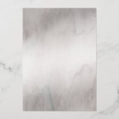 Moderne Luxe Gold Flecks Grau Mist Save the Date Folieneinladung (Rückseite)