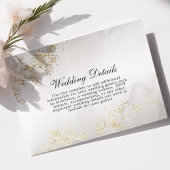 Moderne Luxe Gold Flecks Grau Mist Wedding Details Begleitkarte