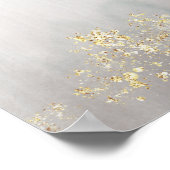 Moderne Luxe Gold Flecks Gray Mist Wedding Willkom Poster (Ecke)