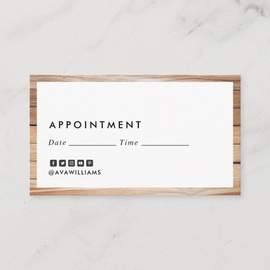 Moderne Luxe hölzerne Grenzsaubere Visitenkarte (Vorderseite)