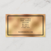 Moderne Luxe Imitate Gold Foil Metallic Visitenkarte (Rückseite)