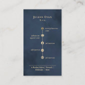 Moderne Luxe künstlerische Marine Blau und Gold Visitenkarte (Rückseite)