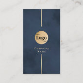 Moderne Luxe künstlerische Marine Blau und Gold Visitenkarte (Vorderseite)