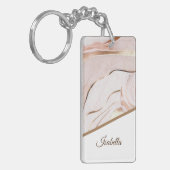 Moderne Luxe Marble Rose Gold Schlüsselanhänger (Vorderseite links)