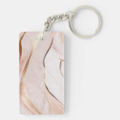 Moderne Luxe Marble Rose Gold Schlüsselanhänger (Rückseite)