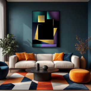 Moderne Luxuriöse Geometrische Komposition Leinwanddruck