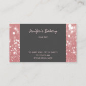 Moderne luxuriöse Glitterie-Tropfen niedliche Kuch Visitenkarte (Rückseite)