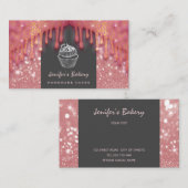 Moderne luxuriöse Glitterie-Tropfen niedliche Kuch Visitenkarte (Vorne/Hinten)