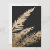 Moderne luxuriöse Gold Palm Blätter Chic Wedding Einladung (Rückseite)