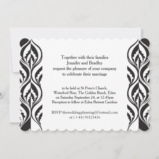 Moderne luxuriöse rosa Nelke Hochzeit Einladungen (Rückseite)