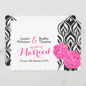 Moderne luxuriöse rosa Nelke Hochzeit Einladungen (Vorne/Hinten)