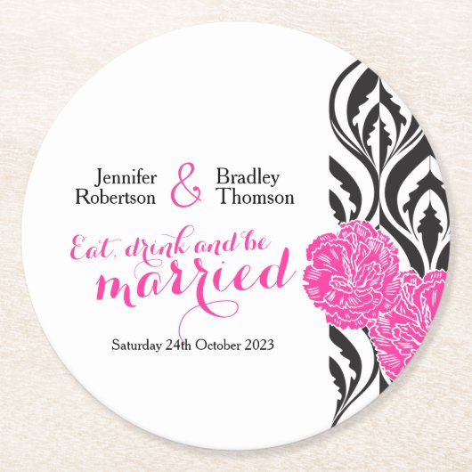 Moderne, luxuriöse, rosa Untersetzer (Vorderseite)