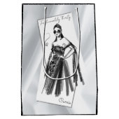 Moderne Luxus-30. Geburtstagsmode Mittlere Geschenktüte (Rückseite)