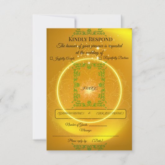 | Moderne Luxus-Antwortkarte RSVP Karte (Vorderseite)