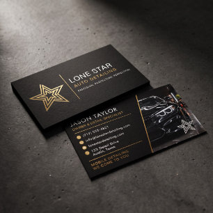 Moderne Luxus-Autodetailing-Schriftzug mit Bold St Visitenkarte
