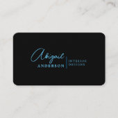 Moderne Luxus Beruflich Black Blue Signature Visitenkarte (Vorderseite)