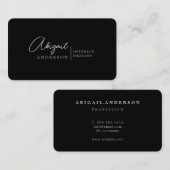 Moderne Luxus Beruflich Schwarz Graue Signatur Visitenkarte (Vorne/Hinten)