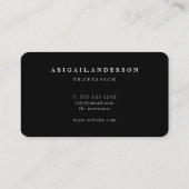 Moderne Luxus Beruflich Schwarz Graue Signatur Visitenkarte (Rückseite)