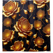 Moderne Luxus Big Gold Rose Collection Duschvorhang (Vorderseite)