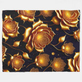 Moderne Luxus Big Gold Rose Collection Fleecedecke (Vorderseite (Horizontal))
