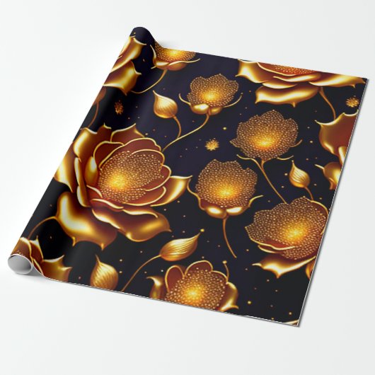 Moderne Luxus Big Gold Rose Collection Geschenkpapier (Ungerollt)