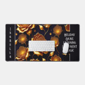 Moderne Luxus Big Gold Rose Collection Schreibtischunterlage (Tastatur & Maus)