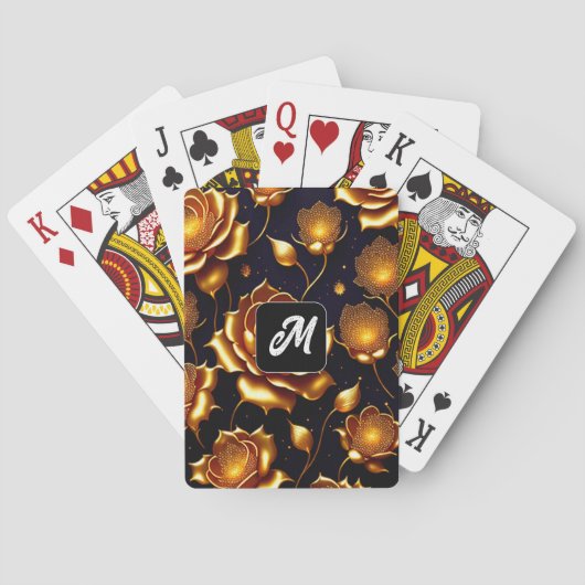 Moderne Luxus Big Gold Rose Collection Spielkarten (Rückseite)