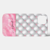 Moderne Luxus Blush Pink Chic Glam Bling Case-Mate iPhone Hülle (Rückseite (Horizontal))