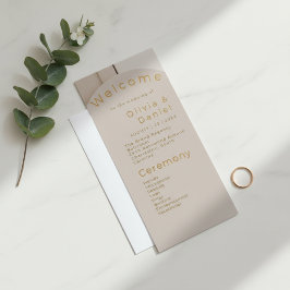 Moderne Luxus-Bogen-Hochzeitsmappe | Neutral Beige