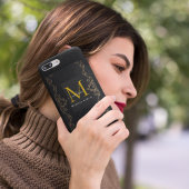 Moderne Luxus-Braun-Monogramm-Initial-Skript lusti iPhone 15 Hülle