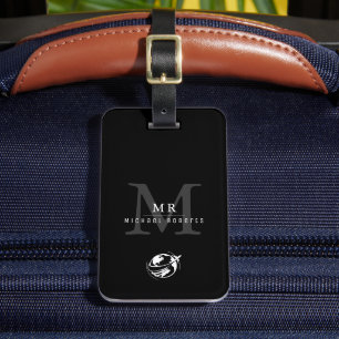 Moderne Luxus-Einzelmonogramm, Name Gepäckanhänger