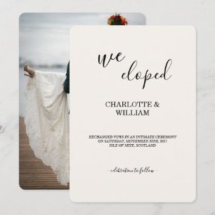 Moderne Luxus-Elopement-Ankündigung Fotokarte Einladung